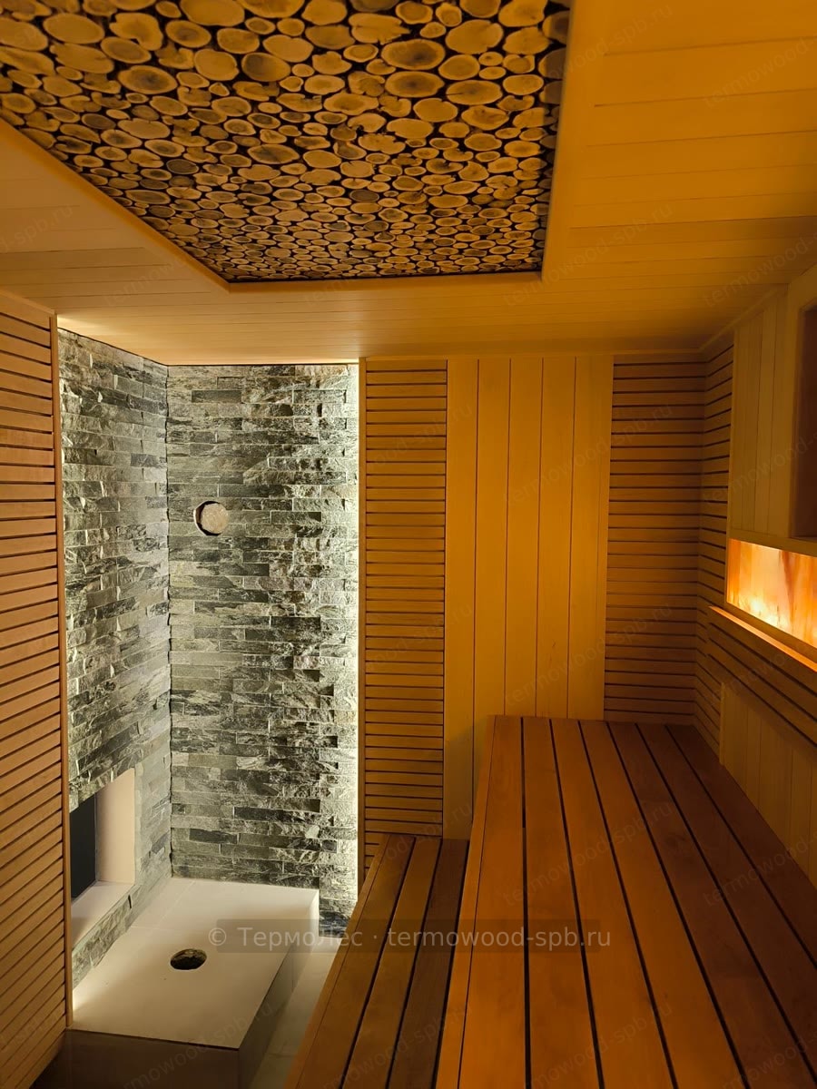 Полок из термоосины/ольхи 27×120 мм (1500–3000 мм)