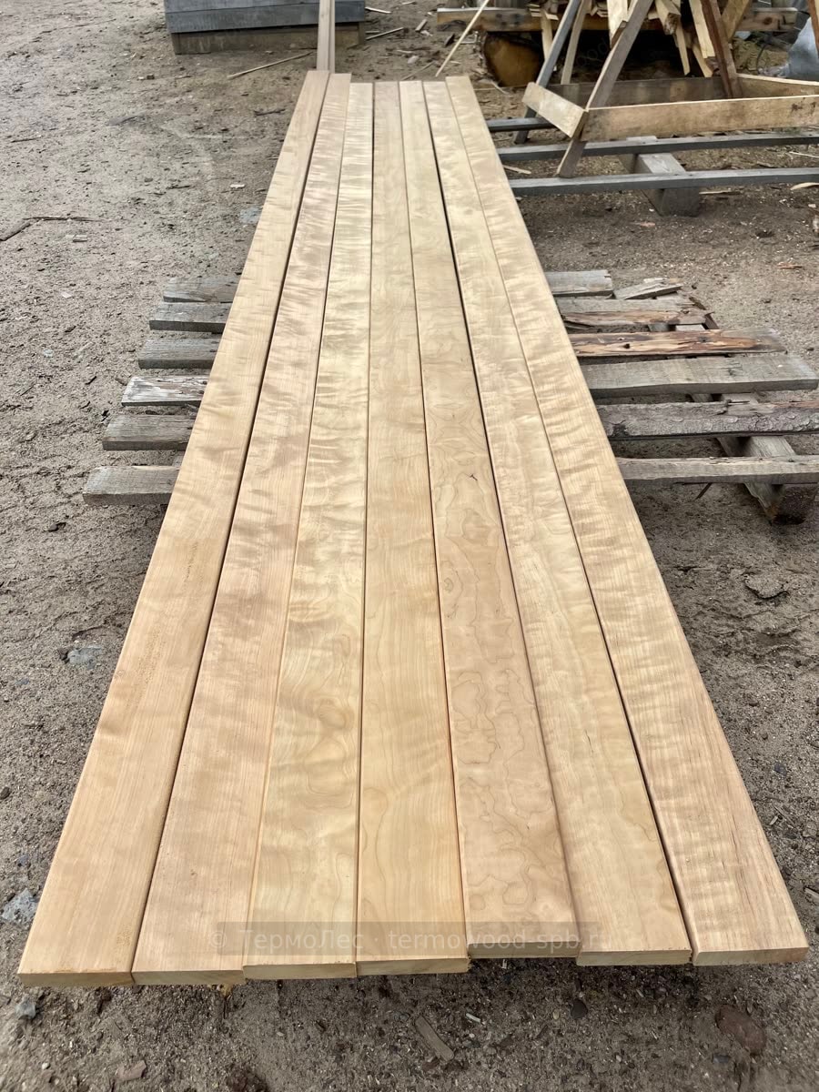 Фасадная доска из термоберёзы (прямой или косой планкен)